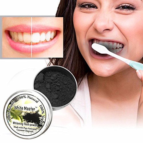 Natürliches Aktivkohle Zahnaufhellung pulver mit Aktivkohle pulver ( activated charcoal teeth whitening ) Mit Ingwerwurzel, Holeider Bentonit-Ton & Calcium NICHT-synthetisch & OHNE Chemikalien
