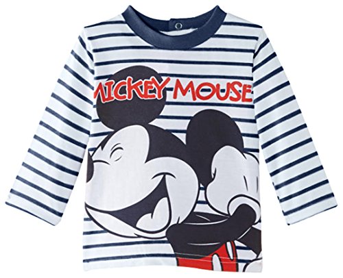 Disney Baby-Boys Mickey Mouse Striped T-Shirt, Blue (Estate Blue/Optic White Stripes), 18 Months