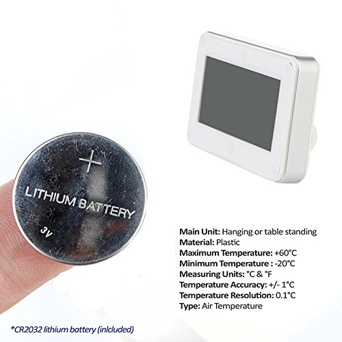 Mini Digital Kühlschrank / Gefrierschrank Thermometer gehören Magnet und Haken, COUTUDI Handy Gadget für Kühlraum, mit großen LCD & Frost Alert - 5