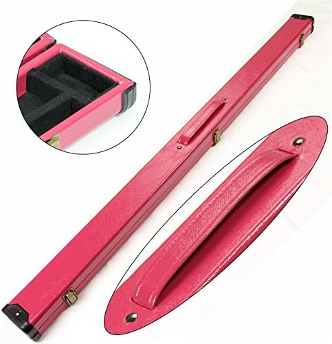 J8B HOT PINK Leather Effect 3/4 Cue Case Holds 3/4 Jointed 3pc Snooker Pool Cue