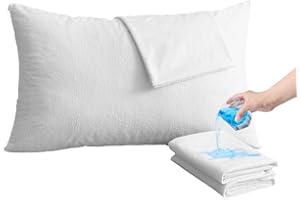 Bedecor Wodoodporny i Oddychająca Poszewki na Poduszki z Polowo-Bawełna, Zamkiem Ochraniacze na Poduszki, Odporna na Roztocza i Pluskwy - 48 x 74 cm