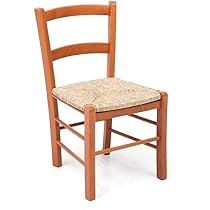 Sedia Pisa In Legno Massello Con Seduta In Paglia - Made In Italy, Colore Ciliegio, Per Casa O Ristorante - Foto 8
