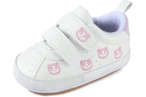 MK MATT KEELY Scarpe Neonato in Pelle Morbida Scarpe Primi Passi Bambina con Suole Morbide Antiscivolo 0-18 Mesi