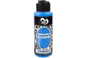 ideen mit herz Colori acrilici per dipingere Multisurface | universale per diverse superfici | Vernice colore del legno, vetro, poliestere, ceramica, porcellana, plastica | 120 ml (azzurro cielo)