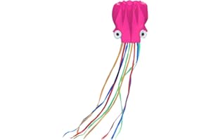 Mayco Bell Tintenfisch Tragbar Drachen Nylon und Polyester Stoff Perfekte Spielzeug für Kinder und Kinder Outdoor Games Aktivitäten Faltbar Große 71 x 400 cm | Extra 100 Meter von Linie (Rosa)