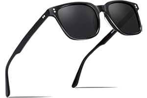 CARFIA Męskie okulary przeciwsłoneczne z polaryzacją i prostokątną oprawką z octanu, 100% ochrona UV Sportowe okulary przeciwsłoneczne