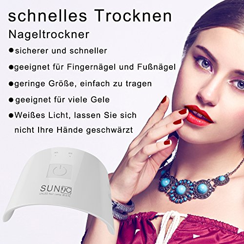 ACEVIVI Nageltrockner Nagellacktrockner Nail Dryer UV-Nagellampe Lichthärtegerät Lichthärtungsgerät LED Infrarot Sensor Wiederaufladbar für Shellac und Gelnagellack mit Timer(10s), Weiß - 6