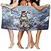 Produktbild Microfiber Sand Free Beach Towel Blanket, Absorbent Lightweight Thin Towels, Bath Towel 31"x 51"inch (80 cm X 130 cm),Cat On Cloud Sea 100% Polyester Cashmere Soft Microfiber Beach Shower Towel