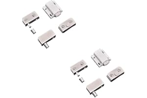 NUZAMAS - Juego de 2 bisagras pivotantes para puerta de armario, cierre de bisagra de puerta, pestillos de puerta de vidrio para puerta individual