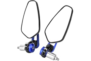 EVGATSAUTO Motocyklowe lusterko wsteczne, 1 para Uniwersalny stop aluminium 7/8 "(22mm) Bar End Boczne lusterka wsteczne do motocykla motocykl (niebieski)