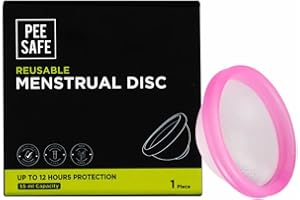 PEESAFE Pee Safe Reusable Menstrual Disc | 1 Reusable Menstrual Disc + 1 Spandex Storage Pouch | Capacity of 55 ml | Made of Medical Grade Silicone