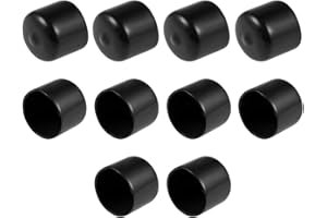 TA-VIGOR 10 tapas de goma, tapas de rosca flexibles redondas de 25 mm, protectores de rosca, cubiertas de vinilo negro para tornillos, tubos, cables, cables, etc
