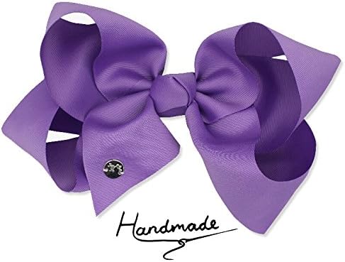 Purple JayJo JOJO Style Bows Large 8" Big Bow Hair Clip for Children Girls