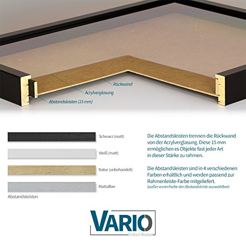Objektrahmen FrameBox VARIO36 Weiß (matt) 30x40cm zum Einrahmen von Trikots - 5