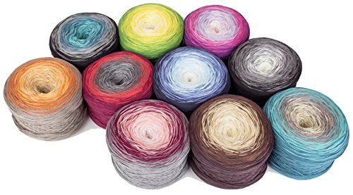 BOBBEL COTTON 01: 1er-Geschenke Set WOOLLY HUG: 1 x 200g Knäuel 50% Baumwolle fein & 50% Polyacryl, Lauflänge 800m/200g, Nadelstärke 2,5-3,5 Maschenprobe 10x10cm = 25M/34R + Button HAPPY BIRTHDAY - 9