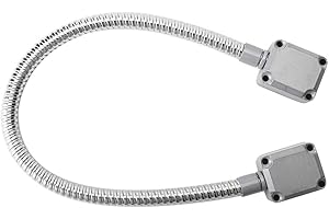 DAUERHAFT Passante per porta, cavo per porta con cappucci terminali in alluminio pressofuso, manicotto di protezione per cavi in ​​acciaio inossidabile, antiruggine, diametro interno di 8 mm, materiale in accia