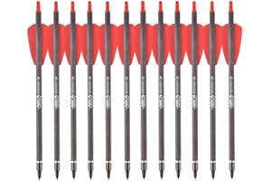NIKA ARCHERY Lot de 12 vis d'arbalète en carbone avec 2 ailes pour Cobra System R9 7,5"