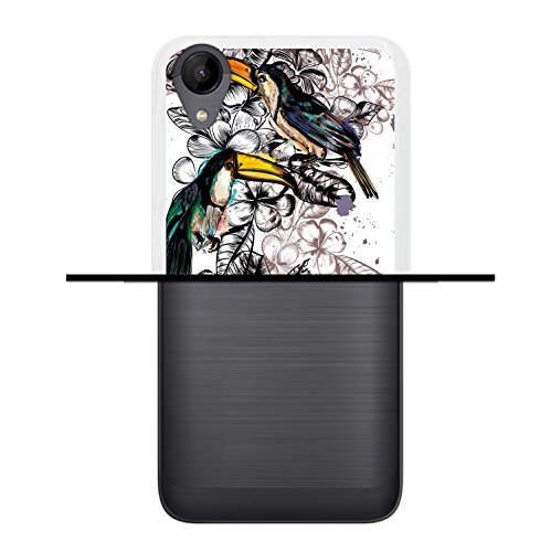 WoowCase Funda Wiko Sunny 2   Wiko Sunny 2   Funda Silicona Gel Flexible Tucanes Y Flores Tropicales  Carcasa Case TPU Silicona - Transparente