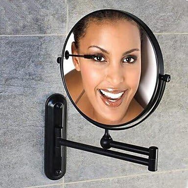 60 Degree Rotating 2X Magnifying Oil Rubbed Bronze Plating Finished 8-inch Solid Brass Wall Mount Cosmetic Mirror