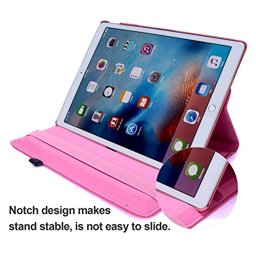 iPad Air 2 Hülle, RC iPad Air 2 / iPad 6 360 drehende Smart Hülle PU Leder Abdeckung Gehäusedeckel für Apple iPad Air 2 Sleep / Wake (Baby Rosa) - 6