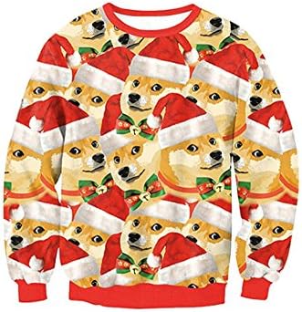 Tmallshop Unisex Funny Print Ugly Christmas Sweater Crewneck Sweatshirt