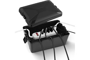 NASTOPEE Extra Large Weatherproof Electrical Box, 7 Way Outdoor Junction Box (12.6 * 8.3 * 5.2 inch), IP54 Waterproof Outdoor Socket Box, Protect Outlet, Plug, Socket, Timer, Power Strip