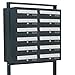 Produktbild BITUXX® Design Doppel Stand-Briefkastenanlage Postkasten Letterbox Mailbox Edelstahl Briefklappe mit 12 Fächer Dunkelgrau