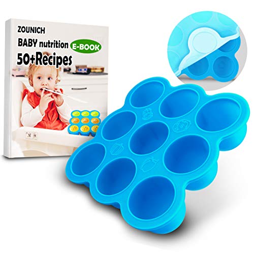 Baby Food Freezer Storage Tray - Ice Cube Tray-BPA Free&FDA Approved - Feeding/Weaning Essential Container-Vegetable & Fruit Purees and Breast Milk-Oven and Dishwasher Safe