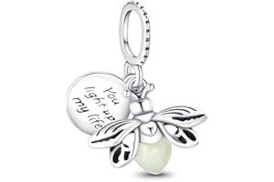 TINSLO Ciondolo Argento Sterling 925 con Cubic Zirconia Pendenti per Pandora Braccialetti, Compatibile con Braccialetti e Collane europei, perfetto Regali per Moglie e Ragazze B17