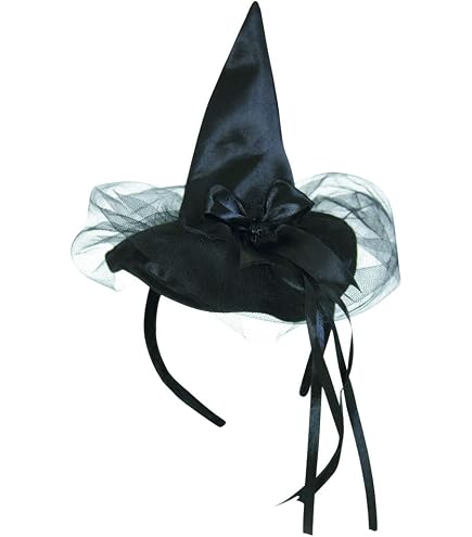Hexenhut Haarreif Für Erwachsene – Grau Mit Spinne, Halloween & Karnevals-Accessoire