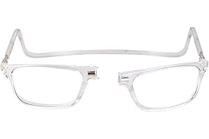 NEW VISION Occhiali da Lettura Uomo, Occhiali da Lettura con Calamita, Occhiali Calamitati da Collo, Certificazione CE, UV400 Occhiali Lettura per Uomo Donna, NV2904(Trasparente, 1.5, diopters)