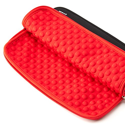 Laptophülle, Evecase Universal 15.6 Zoll Neopren Laptop Schutzhülle mit vorderseitigem Zubehörfach für Laptops Notebook Ultrabook Macbook – Schwarz / Rot - 3