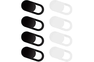 iTGOOS 8 Pieces Privacy Cover Webcam Cover Slider for Privacy 0.7mm/0.027in Ultra Thin Web Camera Cover for Laptop Desktop PC Tablet Smartphone and More black White