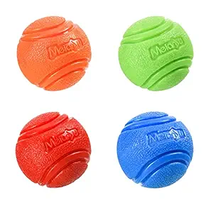Vitalili 4 PCS Dog Toy Balls Rubber Balls for Dogs Water Ball Toy High Bounce Dog Training Ball Chew Resistant Dog Ball Sets for Small Dogs Belgian Malinois Gifts (5CM)