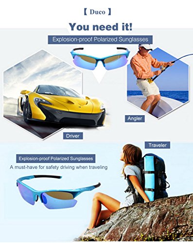 Duco Polarisierte Sport-Sonnenbrille zum Laufen Radfahren Angeln Golf TR90 Unbreakable Rahmen 6213 - 5