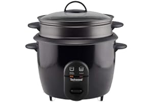 Techwood Autre Fornello Riso, 700 W, 1.8 Litri, Alluminio, Nero