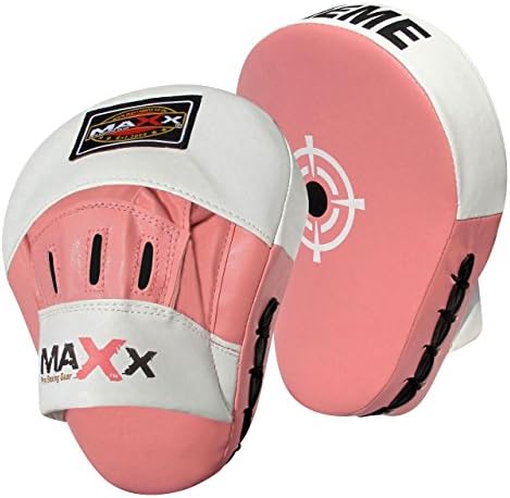 Curved pink Focus pads set, Hook & Jab Pads, Gloves & hand wraps