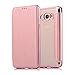 Produktbild Sycode Flip Hülle für Galaxy J3 2015/J3 2016,Silikon Tpu Cover für Galaxy J3 2015/J3 2016,Transparent View Zurück Schutzhülle für Galaxy J3 2015/J3 2016,Luxus Kreativ Rose Gold Buchstil Überzug Silikon Kristallklar Durchsichtig Ultradünn Weich Zurück Cover mit Pu Leder Klappbar Kartenhalter Wallet Flip Brieftasche Case für Samsung Galaxy J3 2015/J3 2016-Rose Gold