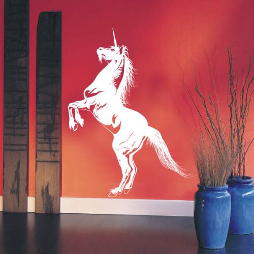 INDIGOS 4051095054719 Wandtattoo w614 Einhorn Pferd Tier fabelwesen 120 x 66 cm Wandaufkleber in 3 Größen, weiß - 2