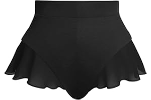 EVELUST Rave Bottoms for Women - Festival Cute High Waisted Bikini Shorts Sheer Mesh Ruffle Dance Skirt Club Mini Hot Pants