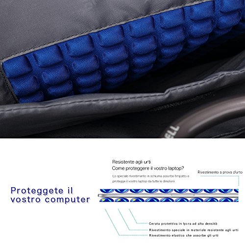 Acxeon 15,6 Zoll Universal Laptop Computer Business Tasche Rucksack Anzug Stoff mit Laptopfach /Akteneinteilung / Zubehörfächer Aktentasche für den Menschen (Schwarz) - 6