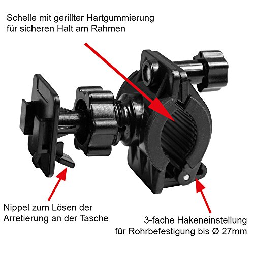 Fahrradhalterung / Motorrad-Halterung mit Schutz-Tasche fÃ¼r (Smart Phones) Smartphone, Navigator, Handy, uvm. - Display-Diagonale Universal: bis 5,5