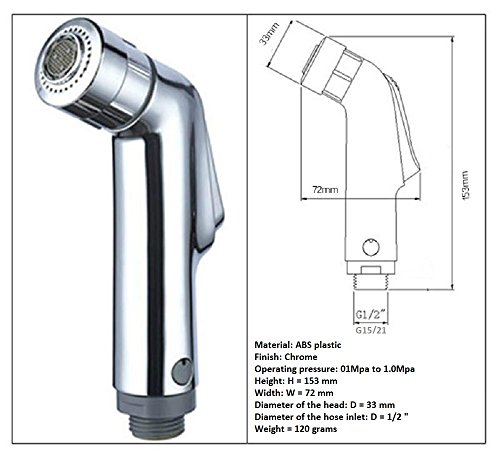 Handbrause – handbrause fur wc und toiletts – Handbrause Dusche bidet sprayer set – Duschkopf – Doppel Düsen „Soft oder Tonic“ – fur hygiene – ABS – Chrome – Taharet – Taharat - 3