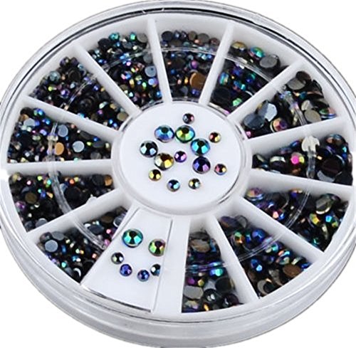 Ardisle Black 300pc Nail Art 3D Glitter Rhinestone Decoration AB SWAROVSKI CRYSTAL Gem