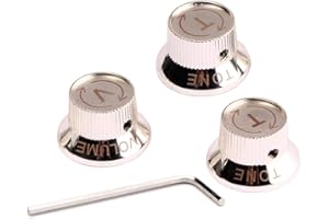 Alnicov - Manopole per chitarra elettrica Stratocaster Strat, colore: Argento