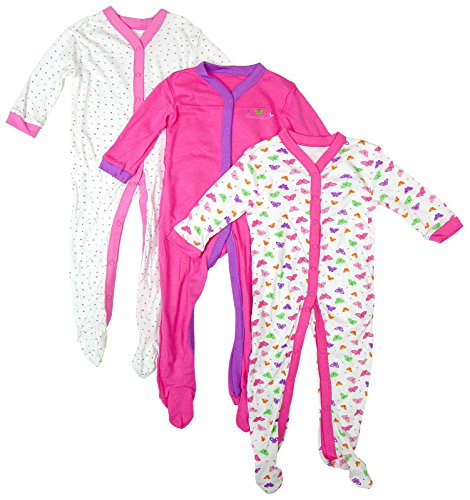 Girls Chainstore BUTTERFLY Print Pack of 3 Sleepsuits sizes from Tiny Baby to 23 Months