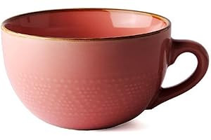 HENGBIRD Filiżanka do kawy, duża, ceramiczna, 700 ml, filiżanka do kawy, miseczki na musli z uchwytem, duże filiżanki do zupy, miska do sałatki, miska dla najlepszej przyjaciółki, prezent na urodziny,