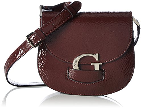 Guess Women's Lexxi Crossbody Saddle Bag Shoulder Bag Red Rosso (Bordeaux)
