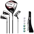 Complete Beginner Golf Club Set,Golf Mens Right Hand,Graphite Shaft,Pack of 4 with Cart Bag