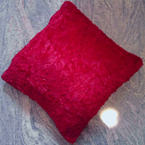 Kissen gefüllt Zottel Dekokissen Kuschelkissen Hochflor Sofakissen 40×40 Curly oder Sally (2er Set Rot, Sally) - 2